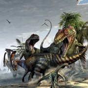 Giganotosaurus and Parasaurolophus