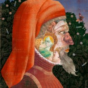 Portrait of Geoffrey Chaucer. Cover art for "The Canterbury Tales"